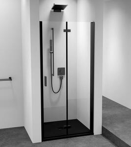 Polysan, ZOOM LINE BLACK sprchové dvere skladacie 700 mm, pravé, číre sklo, ZL4715BR