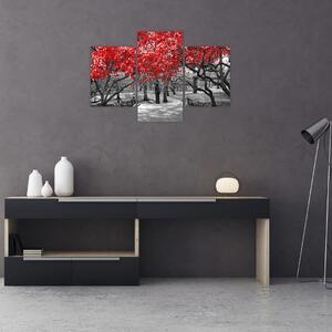 Obraz - Červené stromy, Central Park, New York (90x60 cm)