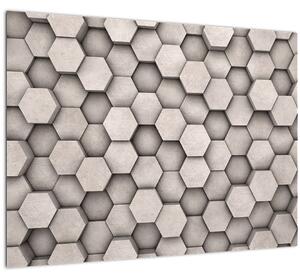 Obraz - Hexagóny v betónovom dizajne (70x50 cm)