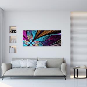 Obraz - Abstrakcia, kvetina (120x50 cm)