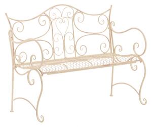 Rustikálna kovová lavička Tar - Krémová antik