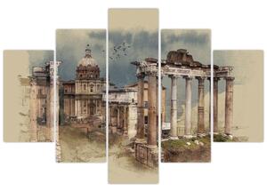 Obraz - Forum Romanum, Rím, Taliansko (150x105 cm)