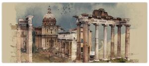Obraz - Forum Romanum, Rím, Taliansko (120x50 cm)