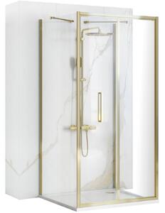 Rea Rapid Fold, 3-stenový sprchovací kút 100 (dvere) x 90 (stena) x 90 (stena) x 195 cm, 6/4mm číre sklo, zlatý lesklý profil, KPL-09407