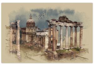 Obraz - Forum Romanum, Rím, Taliansko (90x60 cm)