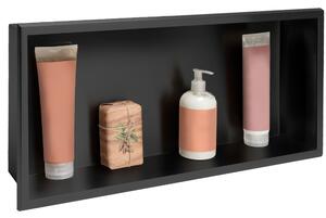 Bathroom shelf 30x60 black matt
