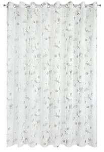 Biela záclona na krúžkoch BESSY s potlačou 350x250 cm