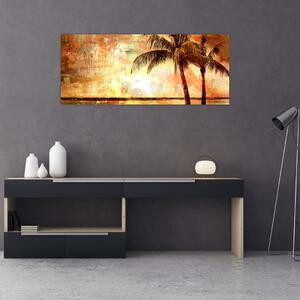 Obraz - Palmy na pláži (120x50 cm)