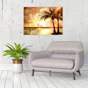 Obraz - Palmy na pláži (70x50 cm)