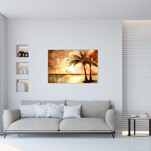 Obraz - Palmy na pláži (90x60 cm)