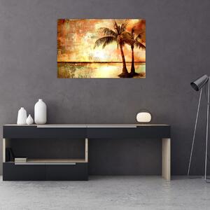 Obraz - Palmy na pláži (90x60 cm)