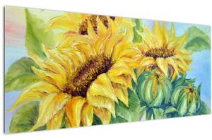 Obraz rozkvitnutých slnečníc (120x50 cm)
