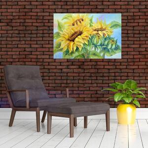 Obraz rozkvitnutých slnečníc (90x60 cm)