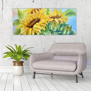 Obraz rozkvitnutých slnečníc (120x50 cm)