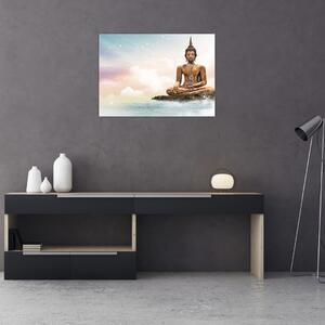 Obraz - Budha dozerajúci na zemi (70x50 cm)