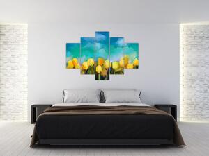 Obraz žltých tulipánov (150x105 cm)