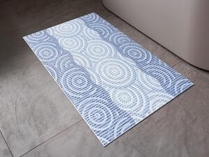 Kúpeľňová penová rohož / predložka PRO-022 Modré kruhy v mori - metráž šírka 65 cm