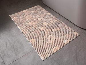 Kúpeľňová penová rohož / predložka PRO-002 Kamene - hnedá - metráž šírka 65 cm