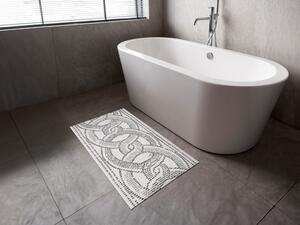 Kúpeľňová penová rohož / predložka PRO-029 Čierno-sivá prepletaná mozaika - metráž šírka 65 cm