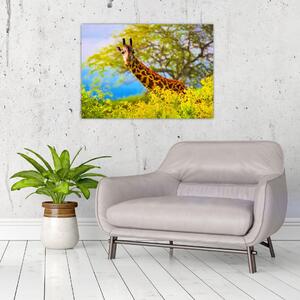Obraz žirafy v Afrike (70x50 cm)