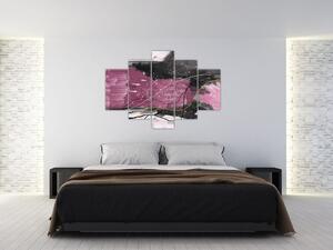 Obraz - Ružovo-čierna abstrakcia (150x105 cm)