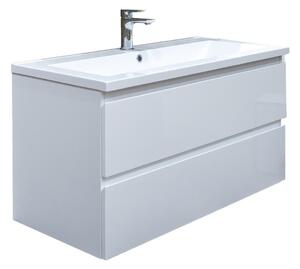 Kúpeľňová skrinka s umývadlom SAT B-Way biela lesk BWAY2100WU