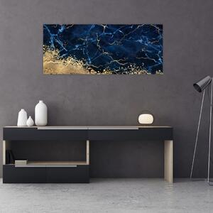 Obraz - Tmavo-modrý mramor (120x50 cm)