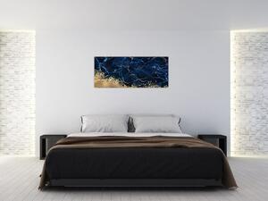 Obraz - Tmavo-modrý mramor (120x50 cm)