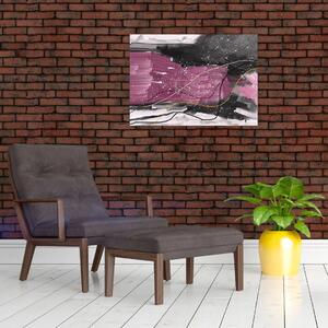 Obraz - Ružovo-čierna abstrakcia (70x50 cm)