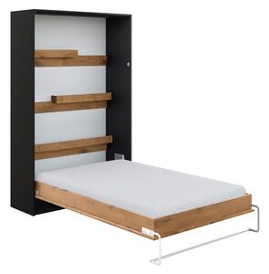 Sklápacia posteľ Basic vertikálna - 140x200 cm - čierna / dub lancelot