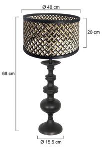 Stolná lampa Lyons 3749ZW, čierna/prírodná