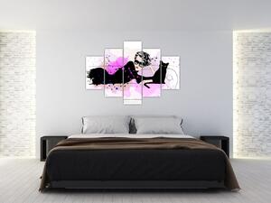 Obraz - Žena s čiernou mačkou (150x105 cm)