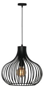 Závesná lampa Aglio, Ø 38 cm, čierna, kov