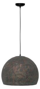 Závesná lampa Fori, Ø 45 cm, hnedá, kov