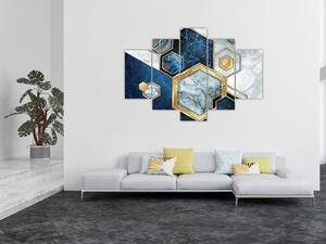 Obraz - Mramorové hexagóny (150x105 cm)