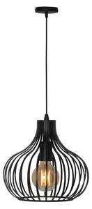 Závesná lampa Aglio, Ø 28 cm, čierna, kov