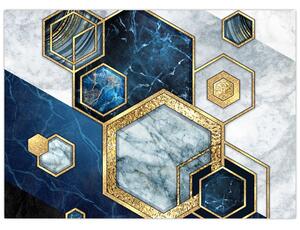 Obraz - Mramorové hexagóny (70x50 cm)