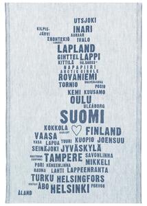 Ľanová utierka My Finland 46x70, bielo-modrá