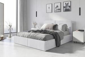 BMS GROUP Čalúnená posteľ HILTON 120x200cm výklopná biela