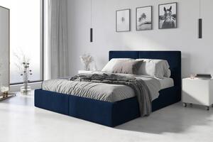 BMS GROUP Čalúnená posteľ HILTON 120x200cm výklopná modrá
