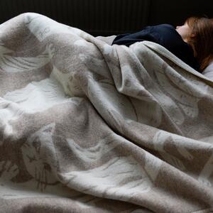 Vlnená deka Kissanpäivät 130x180, béžovo-biela