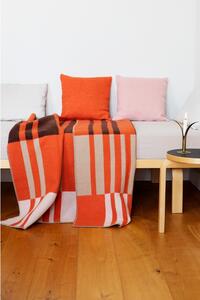 Vlnená deka Toffee 130x180, hnedo-oranžová