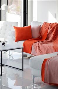 Vlnená deka Rinne 130x180, oranžovo-ružová