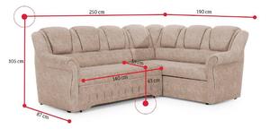 Rozkladacia sedacia súpravá QUEEN II, 250x105x190 cm, berlin 02/soft 17, lavá