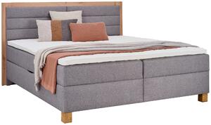 BOXSPRINGOVÁ POSTEĽ, 180/200 cm, sivá, dub artisan Carryhome - Postele