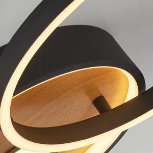 Stropné svietidlo LED Curio Flush, vzhľad dreva