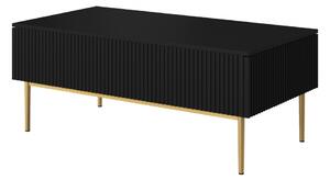 Konferenčný stolík Nicole 120x60 cm - čierny mat / zlaté nožičky