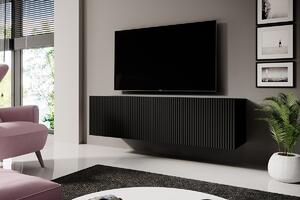 Závesná TV skrinka Nicole 150 cm - čierny / čierny mat