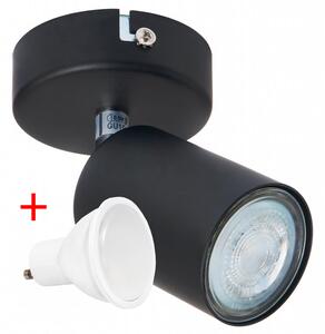 BERGE Stropné bodové svietidlo LED VIKI 1x GU10 čierne + 1x LED žiarovka