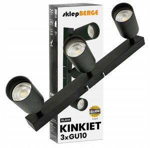 BERGE Stropné bodové svietidlo LED VIKI-X 3x GU10 - čierne + 3x LED žiarovka